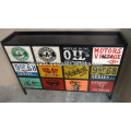 Vintage Grafitti Metal Drawer Cabinet Estilo Industrial